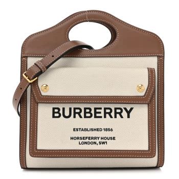 burberry malt brown|BURBERRY Canvas Smooth Calfskin Two Tone Mini Pocket Bag .